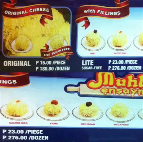 muhlach ensaymada price list 2023